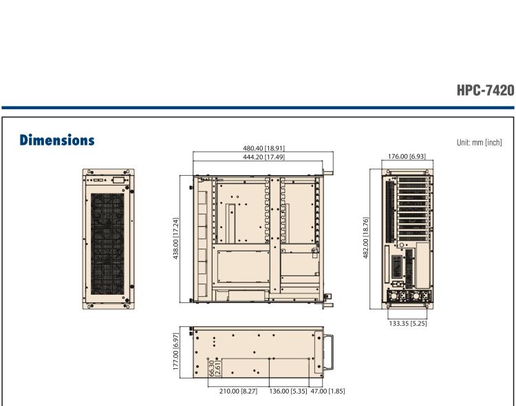 研華HPC-7420 用于EE-ATX/EATX/ATX主板的4U 短深度服務(wù)器機箱，帶有11個FH/FL擴展插槽