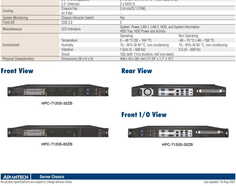 研華HPC-7120S 1U 上架式服務(wù)器短機箱，適用Micro ATX/ATX 服務(wù)器主板，支持1*全高/半長PCIe x16擴展插槽