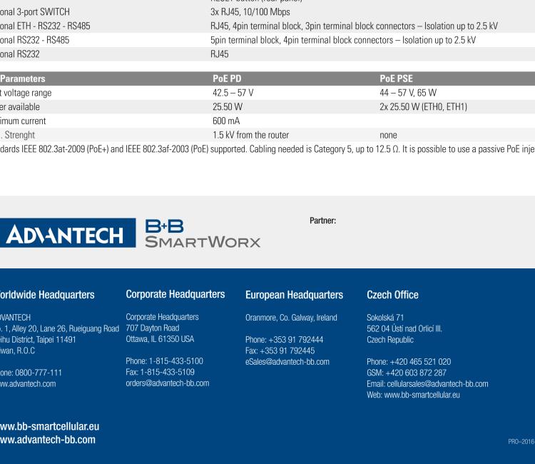 研華BB-SR30319125-SWH LTE 路由器、5E、USB、2I/O、SD、2S、帶 Wifi、PD、SL、Acc、SWH