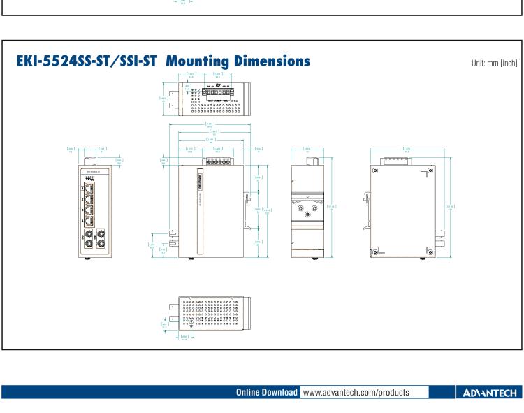 研華EKI-5524MMI 2光4電百兆ProView(組態(tài))系列工業(yè)以太網(wǎng)交換機(jī)(包含單模/多模、SC/ST接口)