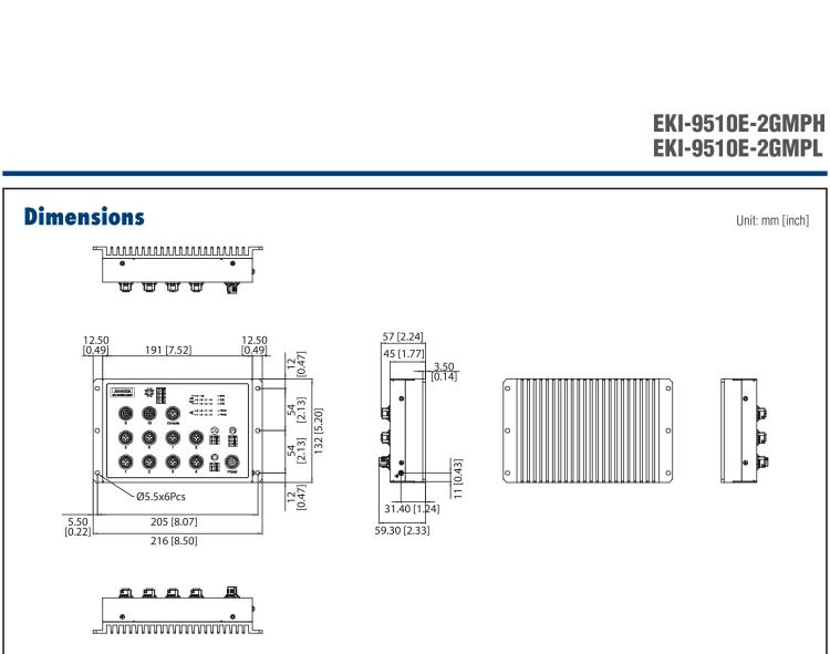 研華EKI-9510E-2GMPH 10個(gè)百兆M12 POE端口網(wǎng)管EN50155交換機(jī)， 支持72/96/110 VDC供電