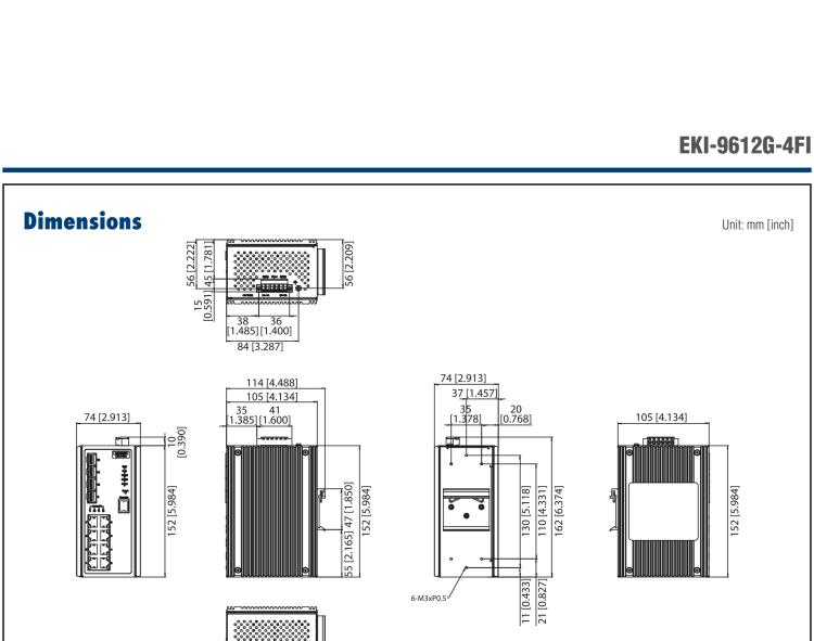 研華EKI-9612G-4FI 8GE+4G SFP 三層網(wǎng)管型以太網(wǎng)交換機(jī)，-40～75℃