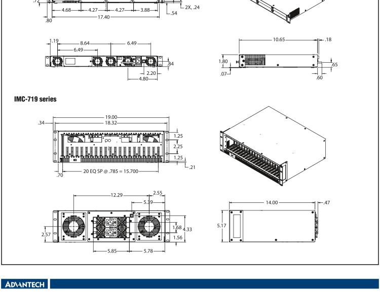 研華IMC-719-2AC 智能模塊化20插槽光電轉(zhuǎn)換器專用機(jī)箱，2交流電源，不帶電源線