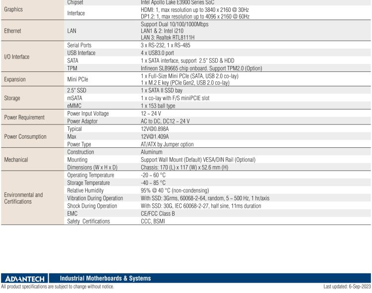 研華EPC-U2217 Intel Atom第六代Apollo Lake無風(fēng)扇嵌入式工控機，3LAN，板載eMMC，CANBUS