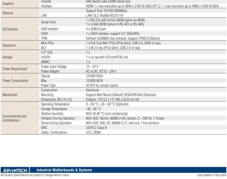 研華EPC-U2117 Intel Atom第六代Apollo Lake無風(fēng)扇嵌入式工控機(jī)，板載eMMC，CANBUS