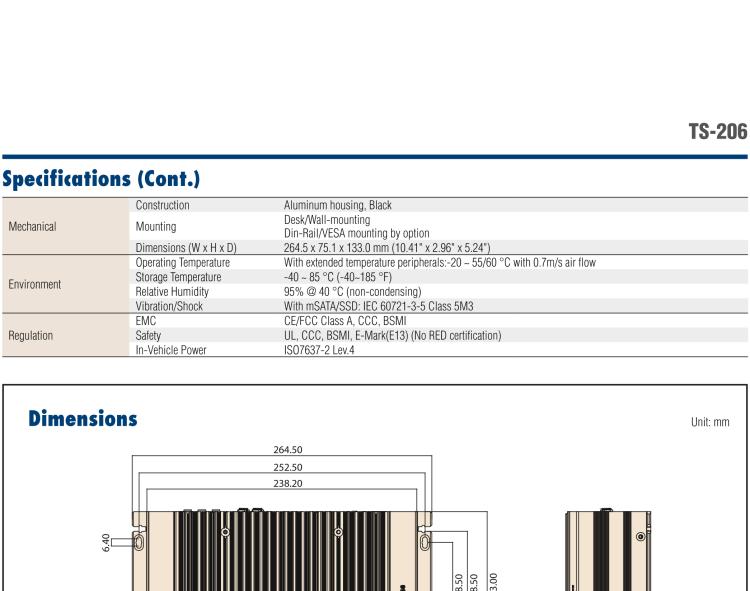 研華TS-206 車載全高清NVR w/4 PoE端口，第6代Intel Core i7 6600U /Core i5 6300U SoC無風(fēng)扇工控機(jī)