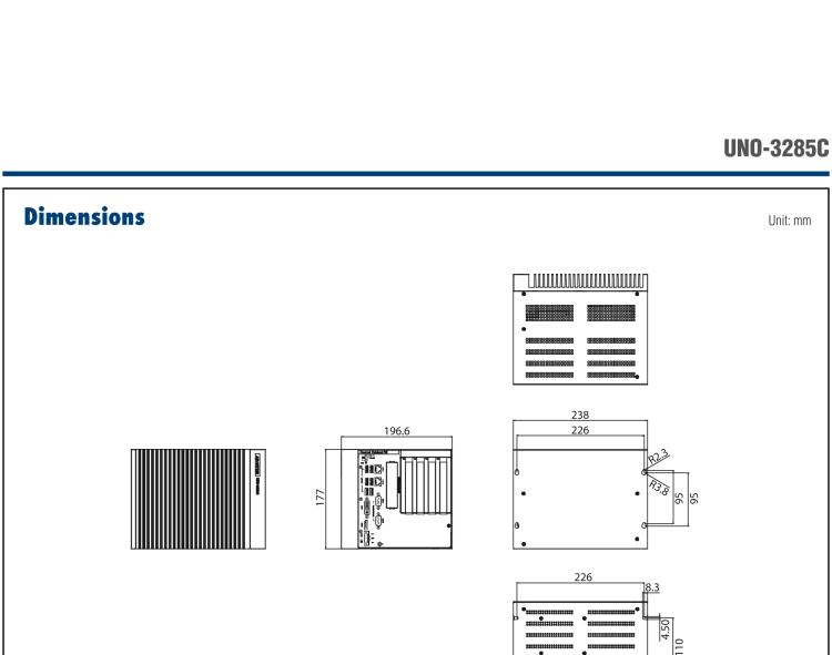 研華UNO-3285C 搭配Intel? Core?處理器，4×PCI(e) 擴(kuò)展槽，2 x GbE, 2 x mPCIe, HDMI, DVI-I