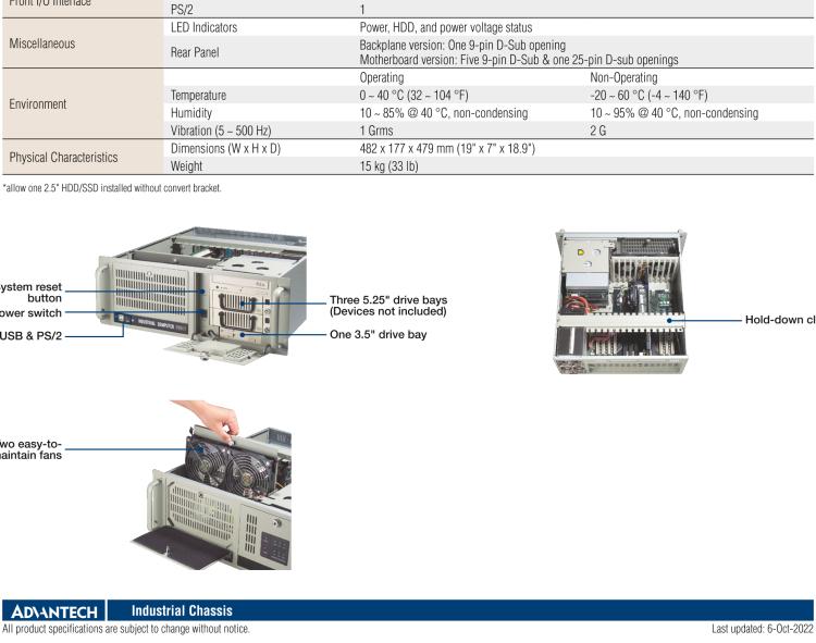 研華IPC-610-H 4U上架式機箱，支持LED指示 & 聲音警報通知