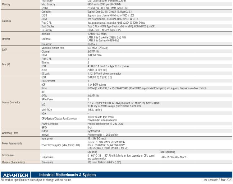 研華AIMB-233 板載Intel? 第8代 Core i 處理器。擁有Type C接口，滿足各類擴(kuò)展需求。低功耗，超薄緊湊，無風(fēng)扇設(shè)計，支持寬溫寬壓，性能強(qiáng)勁。