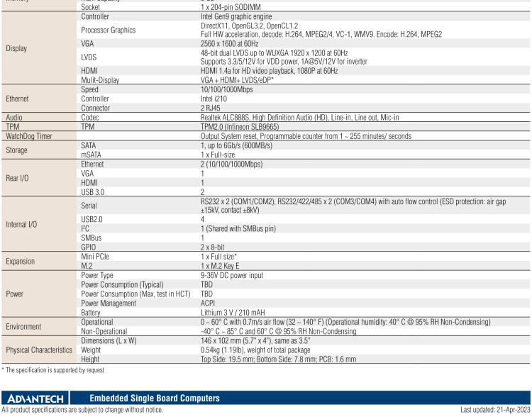 研華PCM-9366 Intel 第六代Atom?奔騰N4200賽揚(yáng)N3350，3.5寸單板電腦