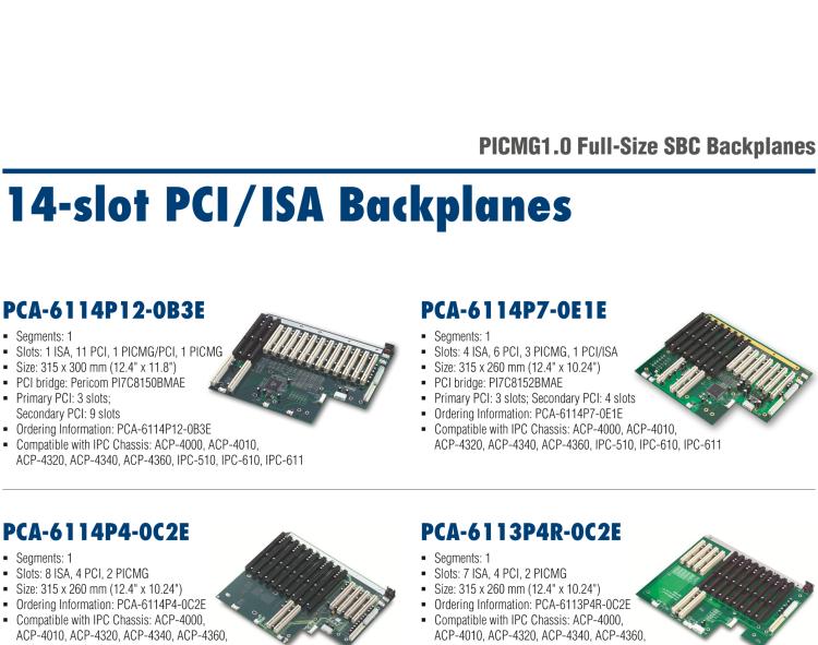 研華PCA-6105P4V-0B3E 5槽，2U高，4 PCI/1 PICMG