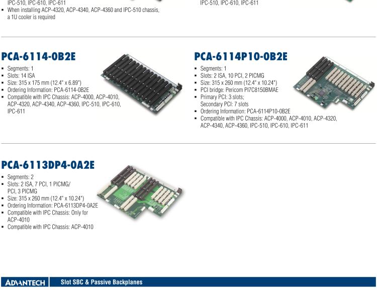 研華PCA-6105P4V-0B3E 5槽，2U高，4 PCI/1 PICMG