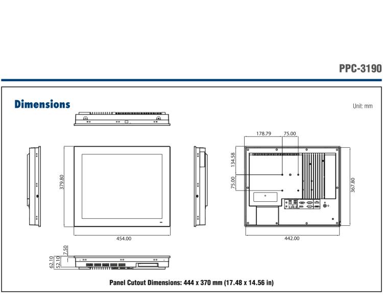 研華PPC-3190-RE4BE 19" 無風扇工業(yè)平板電腦, 搭載 Intel? Atom? E3845 四核心處理器