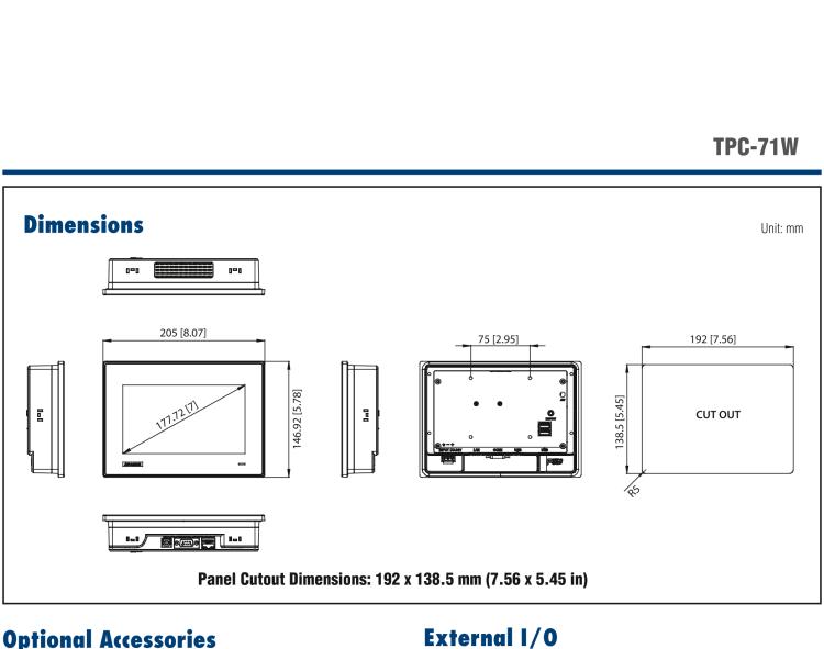 研華TPC-71W 7寸觸摸屏電腦，搭載ARM Cortex?-A9處理器