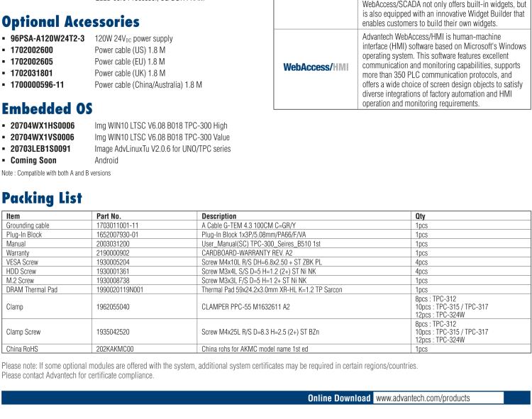 研華TPC-324W 8代Intel?Core? i3/ i5/ i7處理器24" FHD TFT LED LCD觸摸屏電腦，內(nèi)置8G DDR4 RAM