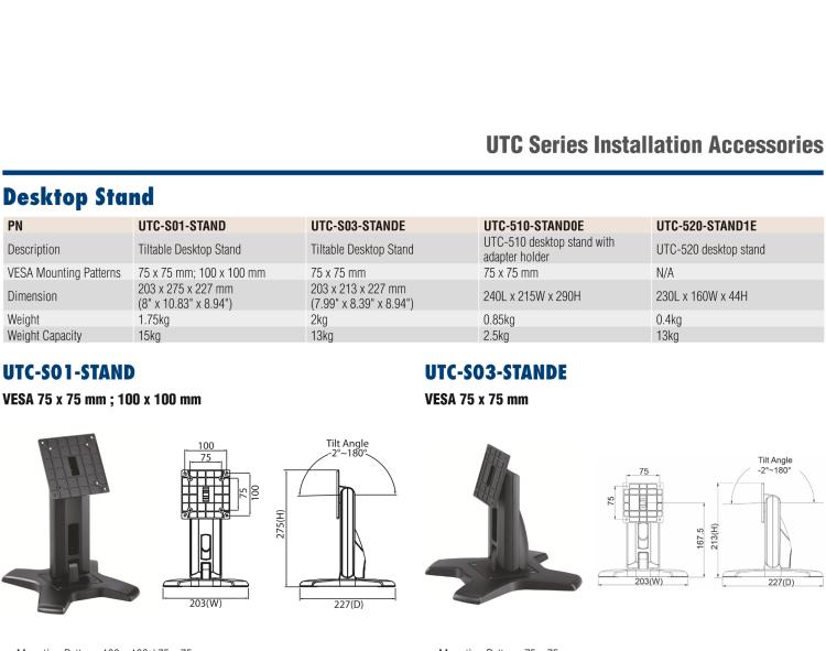 研華UTC-WALL-MOUNT2E 壁掛架 (VESA 100/200 mm)，適用于UTC 系列多功能觸控一體機(jī)