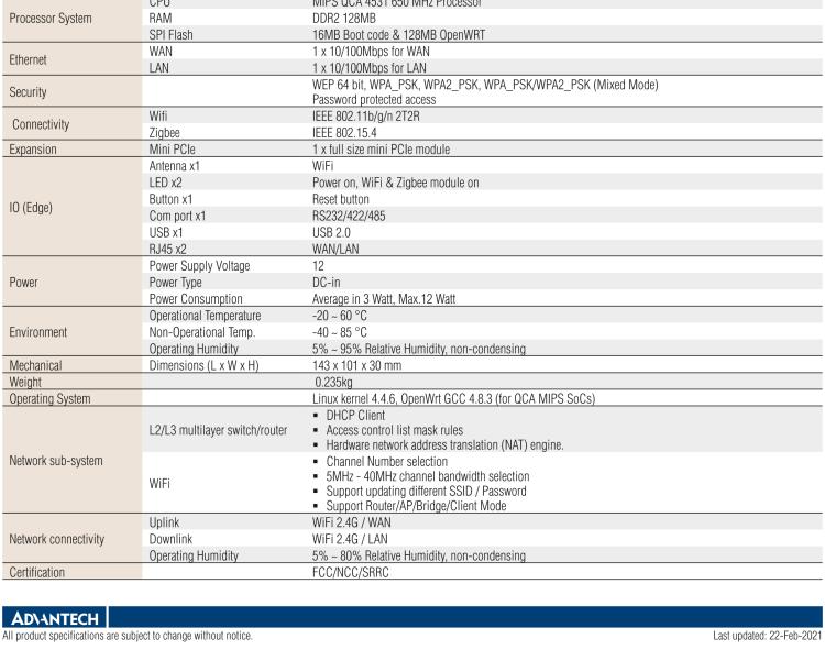 研華WISE-3270 研華EPD電子紙專用工業(yè)網(wǎng)關，以太網(wǎng)、 WIFI（AP）、4G/LTE，專為智能城市、工業(yè)4.2應用而設計。