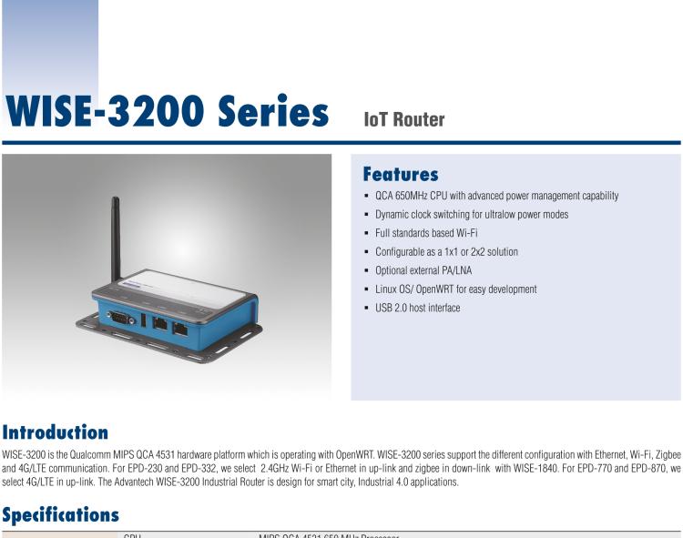 研華WISE-3240 研華EPD電子紙專用工業(yè)網(wǎng)關(guān)，以太網(wǎng)、 WIFI（AP）、Zigbee，專為智能城市、工業(yè)4.1應(yīng)用而設(shè)計(jì)。