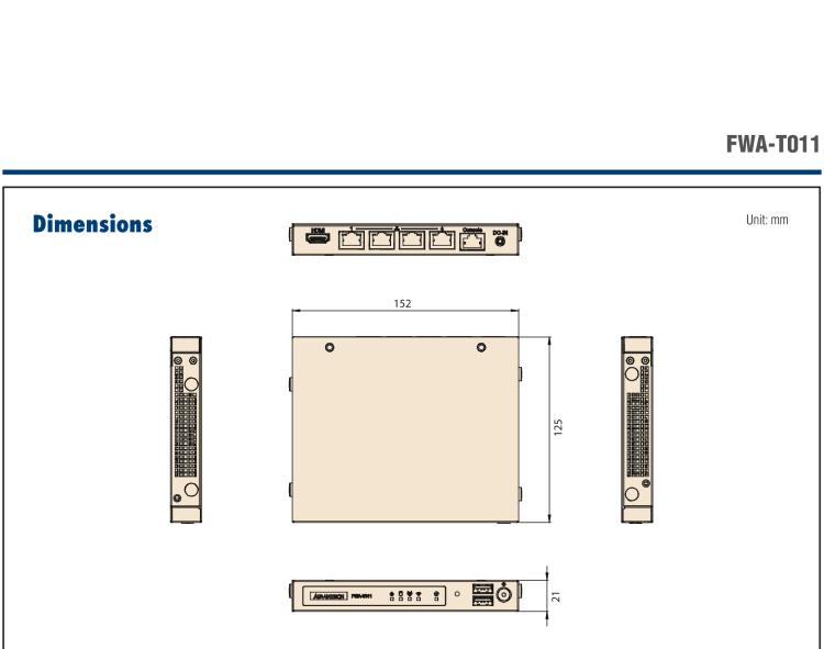 研華FWA-T011 基于Intel? Celeron? N3350/J3455 入門級SD-WAN，安全網(wǎng)關(guān)微型網(wǎng)絡(luò)應用平臺