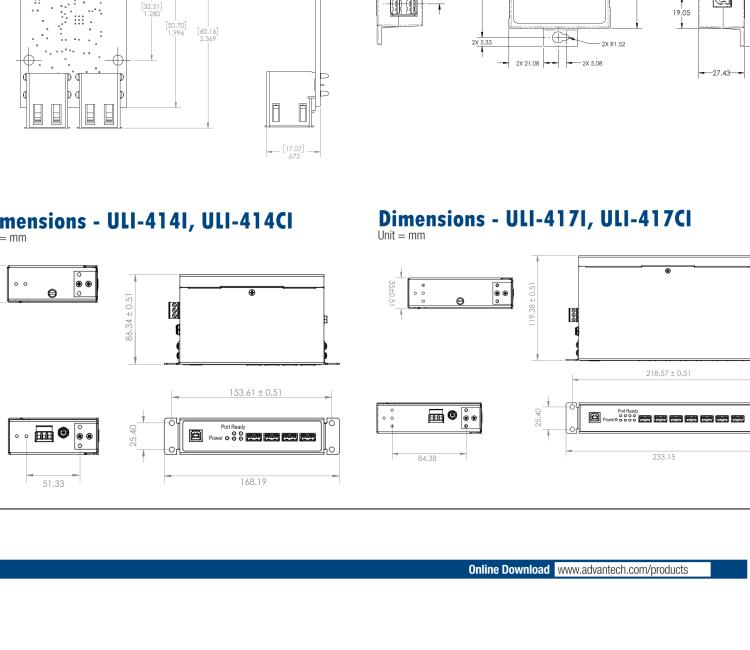 研華BB-USBHUB4OEM ULI-414LIB-工業(yè)USB 2.0集線器，4端口，高穩(wěn)固力連接器